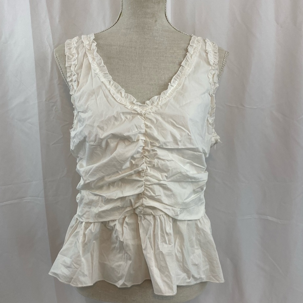 NWT Sundays in Brooklyn for Anthropologie szXL white ruched peplum top